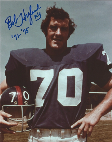 BOB HYLAND SIGNED 8X10 NY GIANTS PHOTO #1