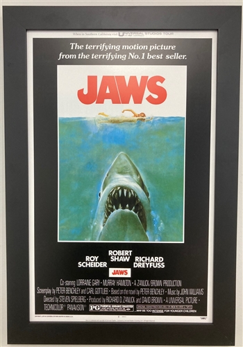 JAWS FRAMED 11X17 MOVIE POSTER