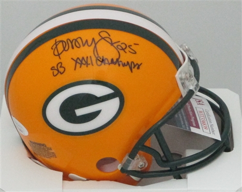 DORSEY LEVENS SIGNED PACKERS MINI HELMET W/ SB XXXI CHAMPS- JSA