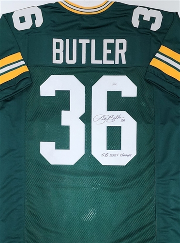 LEROY BUTLER SIGNED CUSTOM REPLICA PACKERS GREEN JERSEY W/ SB 31 - JSA