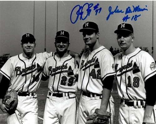 JOEY JAY & JOHN DeMERIT SIGNED 8X10 MILW. BRAVES PHOTO