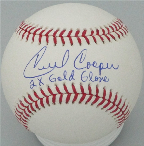 CECIL COOPER SIGNED MLB BASEBALL W/ "2 x GOLD GLOVE"