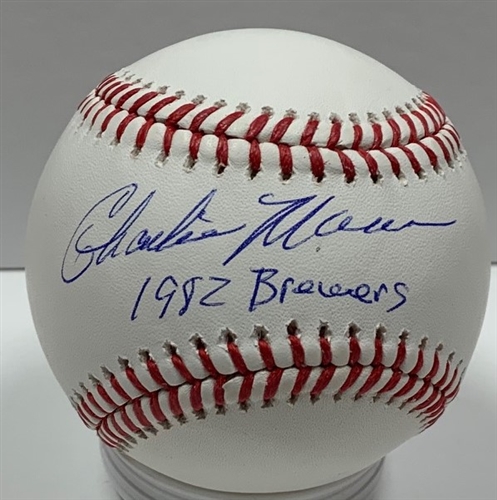 CHARLIE MOORE SIGNED OFFICIAL MLB BASEBALL W/ 1982 BREWERS - JSA