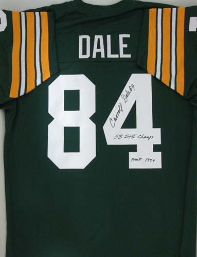 CARROLL DALE SIGNED CUSTOM PACKERS JERSEY W/ SB I II & PHOF