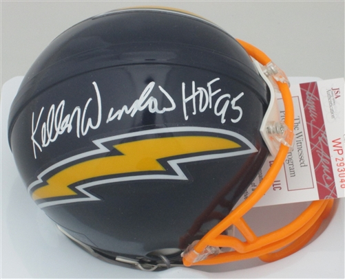 KELLEN WINSLOW SIGNED CHARGERS MINI HELMET W/ HOF '95 - JSA