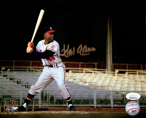 HENRY HANK AARON SIGNED 8X10 MILW. BRAVES PHOTO #8 - JSA