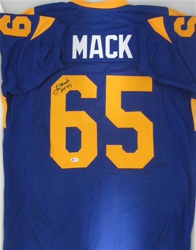 TOM MACK SIGNED CUSTOM LA RAMS JERSEY - BECKETT COA