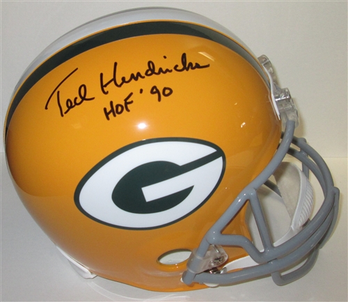 TED HENDRICKS SIGNED FULL SIZE PACKERS REPLICA HELMET W/ HOF