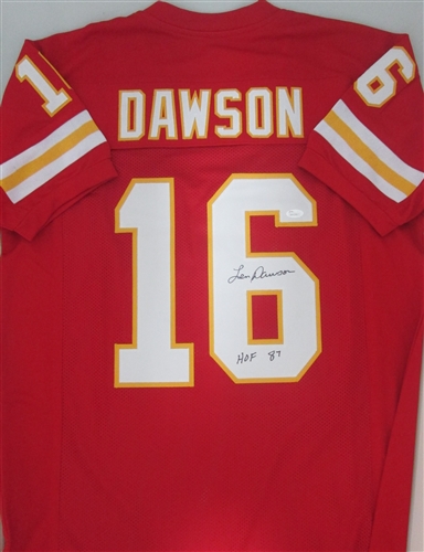 LEN DAWSON SIGNED CUSTOM CHIEFS JERSEY - JSA