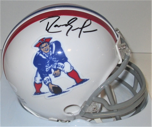 RANDY MOSS SIGNED PATRIOTS THROWBACK MINI HELMET - JSA