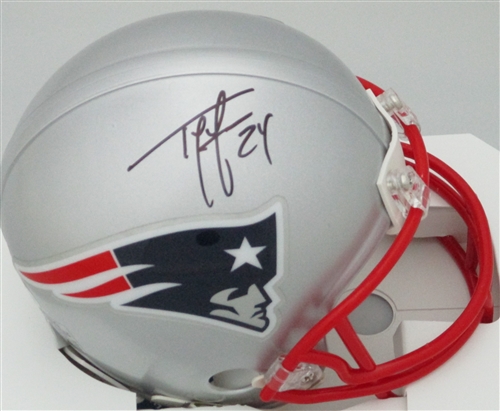 TY LAW SIGNED PATRIOTS MINI HELMET - JSA