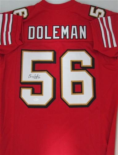 CHRIS DOLEMAN SIGNED CUSTOM 49ERS JERSEY - JSA