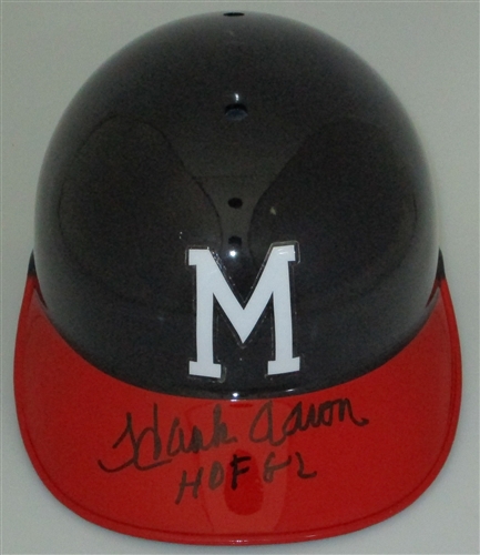 HENRY HANK AARON SIGNED FULL SIZE MILW BRAVES HELMET W/ HOF '82 - JSA