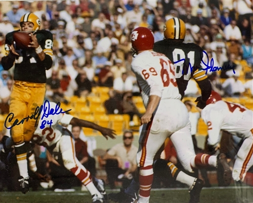 CARROLL DALE & MARV FLEMING SIGNED 8X10 PACKERS PHOTO