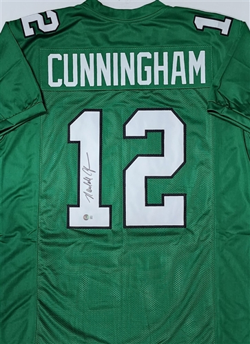 RANDALL CUNNINGHAM SIGNED CUSTOM REPLICA EAGLES GREEN JERSEY - BAS