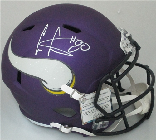 CRIS CARTER SIGNED FULL SIZE VIKINGS REPLICA SPEED HELMET