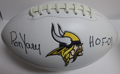 RON YARY SIGNED WILSON VIKINGS LOGO FOOTBALL - JSA