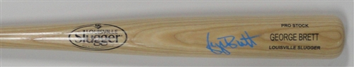 ROYALS GEORGE BRETT SIGNED LOUISVILLE SLUGGER NE BLONDE BAT- JSA