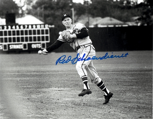 RED SCHOENDIENST SIGNED MILW BRAVES 8X10 PHOTO #3