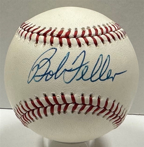 BOB FELLER SIGNED OFFICIAL AMERICAN LEAGUE BASEBALL - INDIANS - JSA