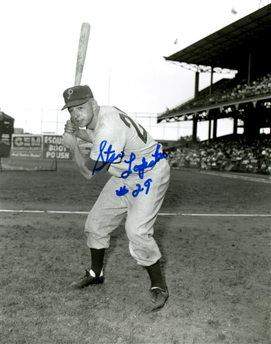 STAN LOPATA (d) SIGNED 8x10 PHILLIES PHOTO #2