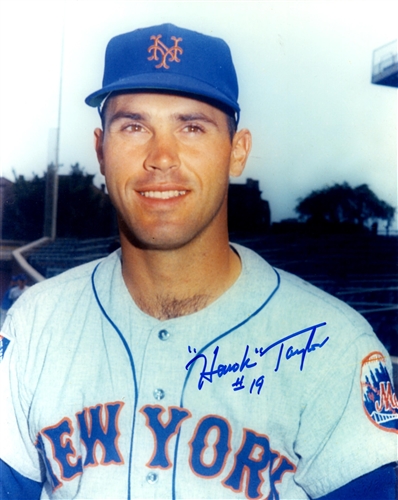 BOB HAWK TAYLOR SIGNED 8X10 NY METS PHOTO #1