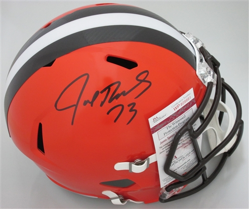 JOE THOMAS SIGNED BROWNS FULL SIZE REPLICA SPEED HELMET - JSA