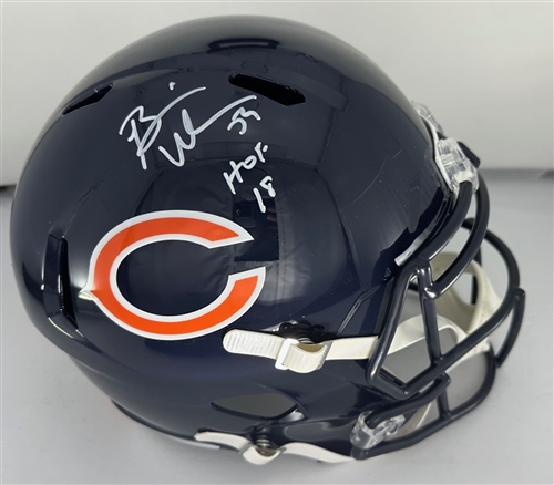 BRIAN URLACHER SIGNED FULL SIZE REPLICA BEARS SPEED HELMET W/ HOF - BAS