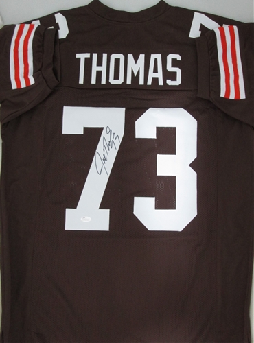 JOE THOMAS SIGNED CUSTOM BROWNS JERSEY - JSA